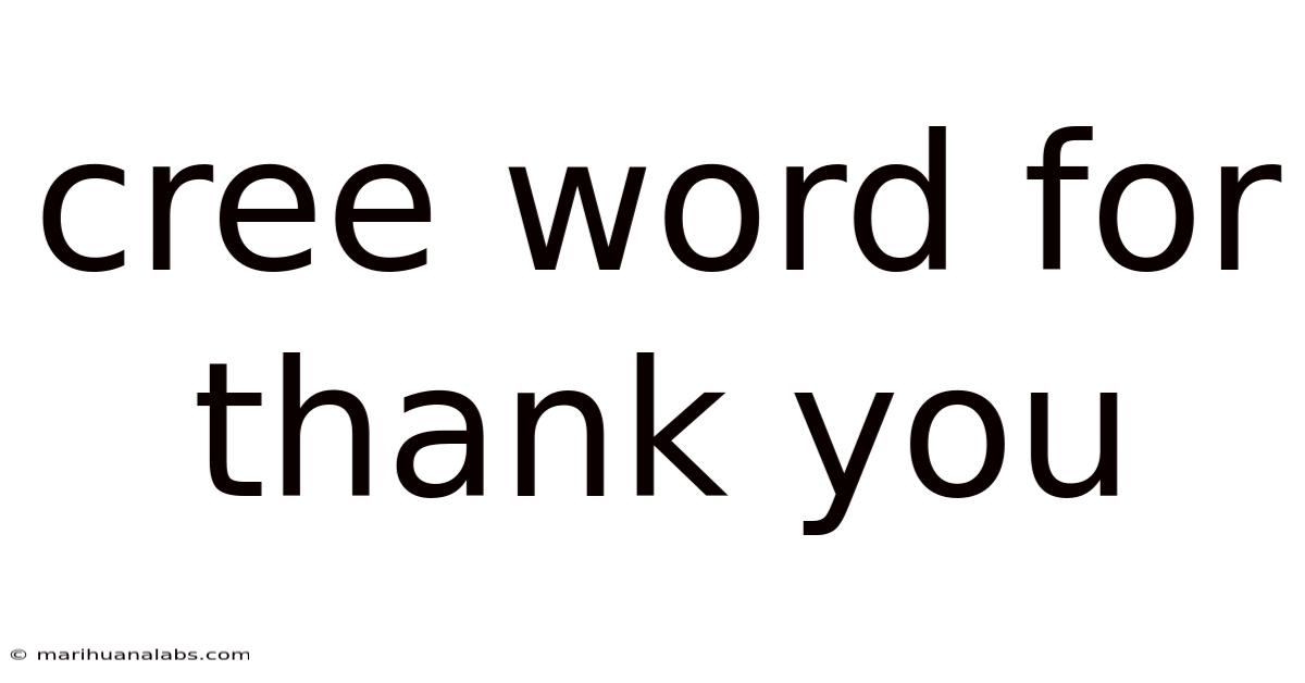 Cree Word For Thank You