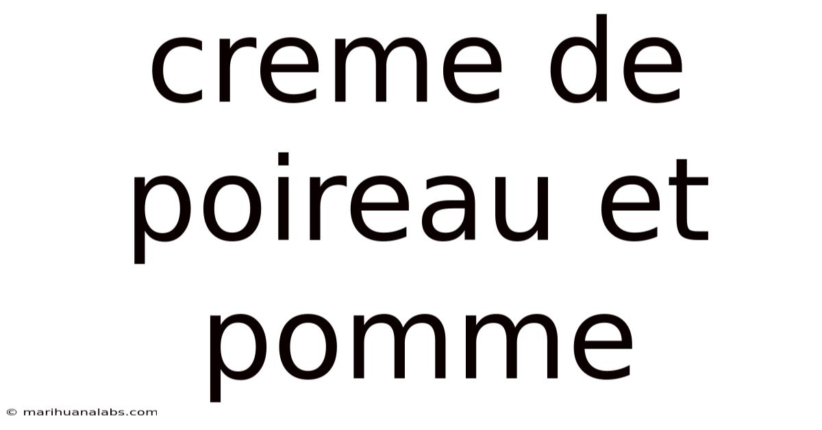 Creme De Poireau Et Pomme