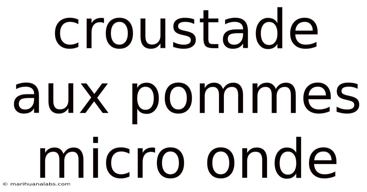 Croustade Aux Pommes Micro Onde