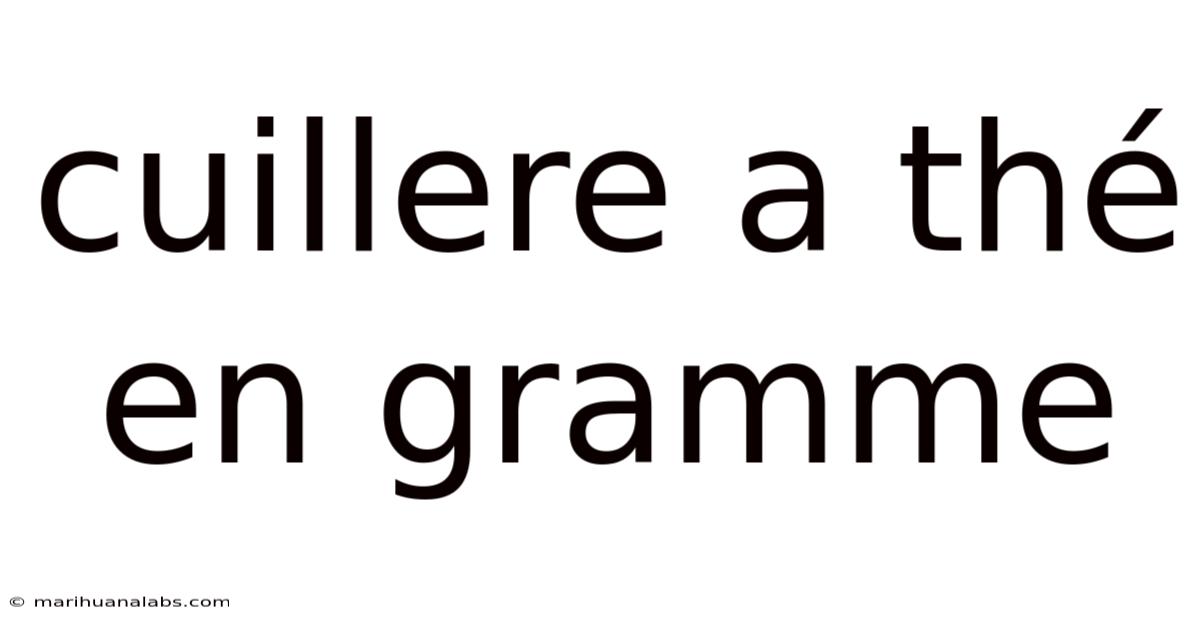 Cuillere A Thé En Gramme