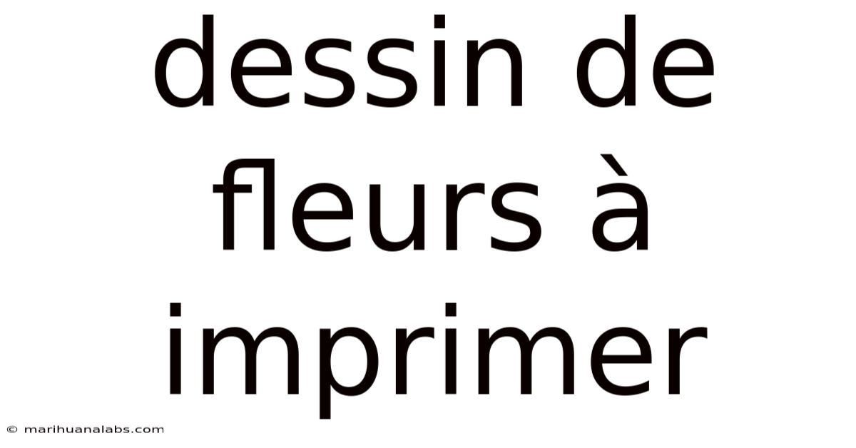 Dessin De Fleurs À Imprimer