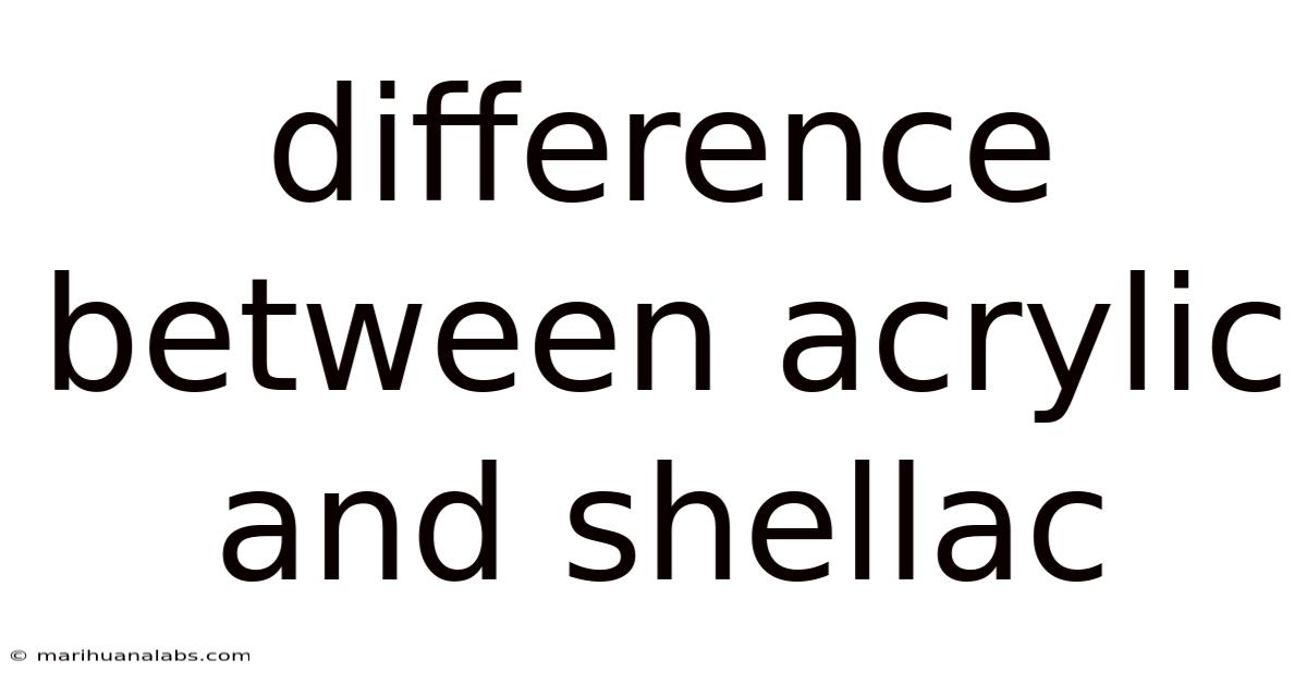 Difference Between Acrylic And Shellac