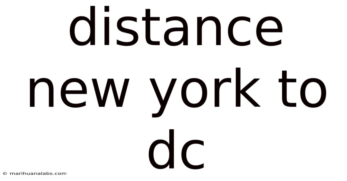 Distance New York To Dc