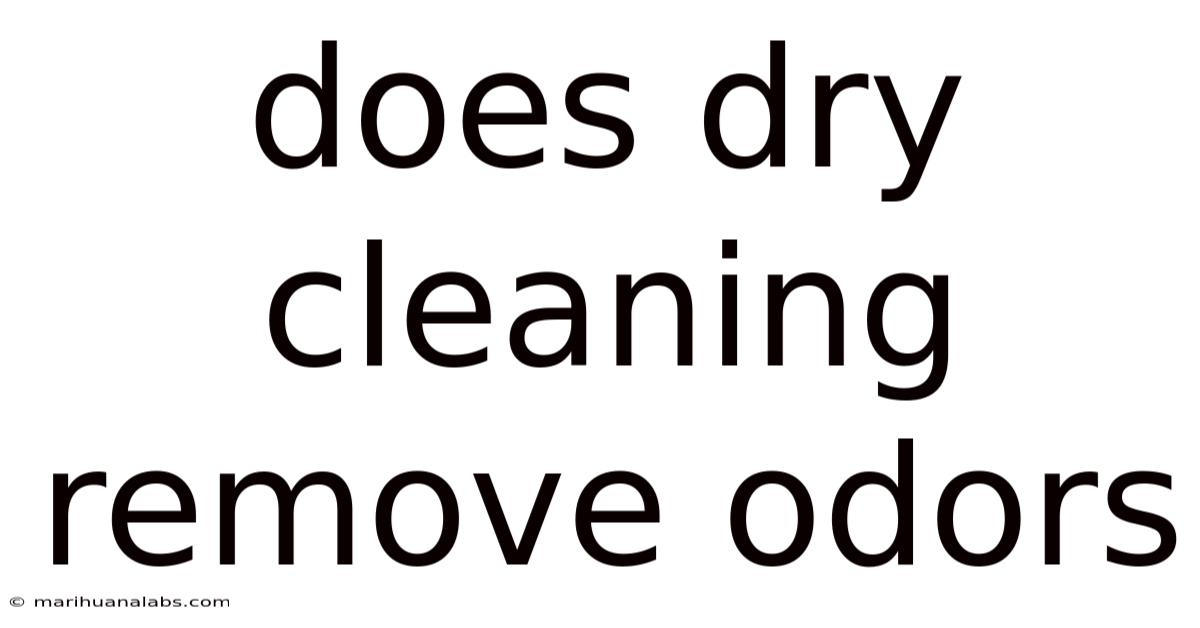 Does Dry Cleaning Remove Odors