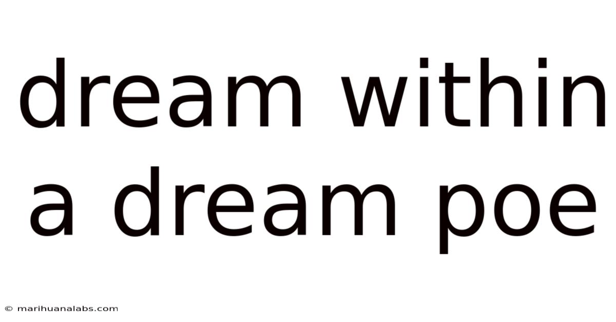 Dream Within A Dream Poe