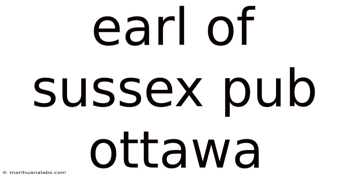 Earl Of Sussex Pub Ottawa