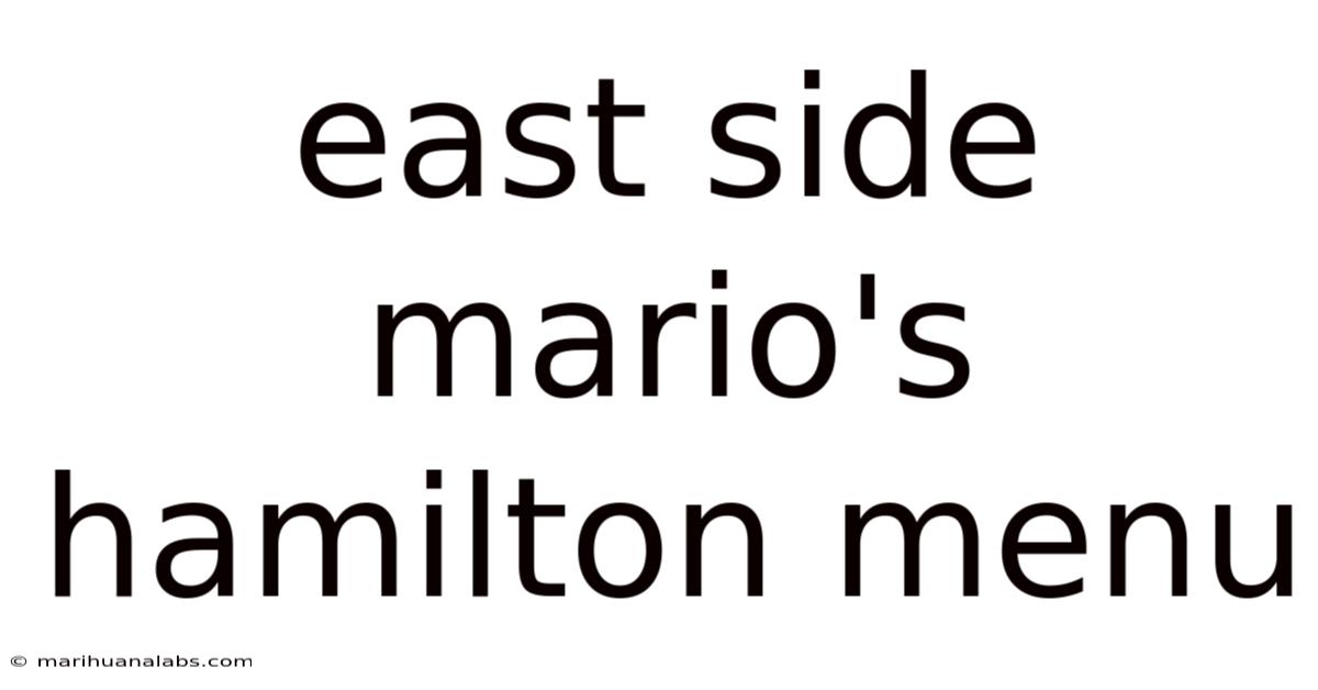 East Side Mario's Hamilton Menu