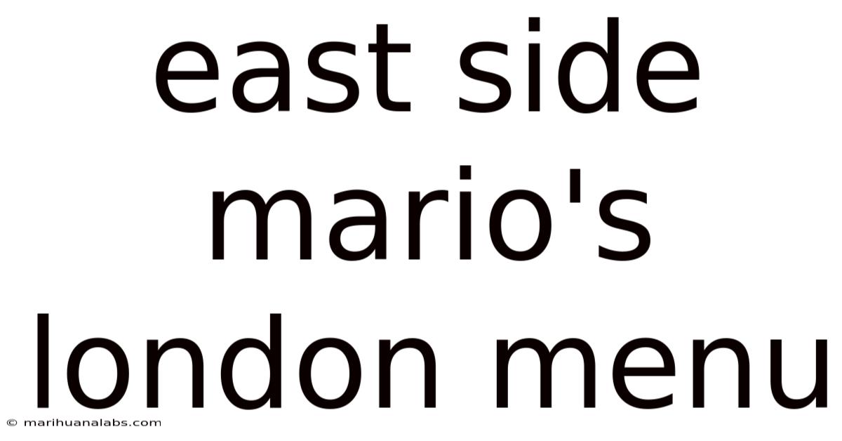East Side Mario's London Menu