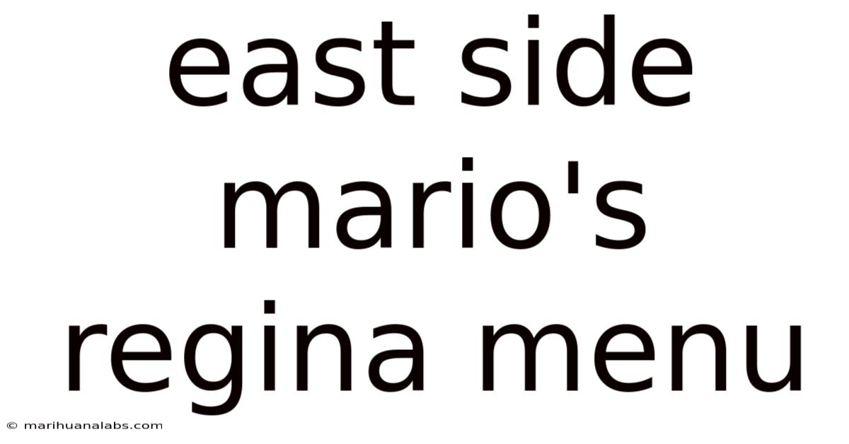 East Side Mario's Regina Menu