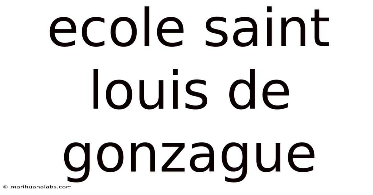 Ecole Saint Louis De Gonzague