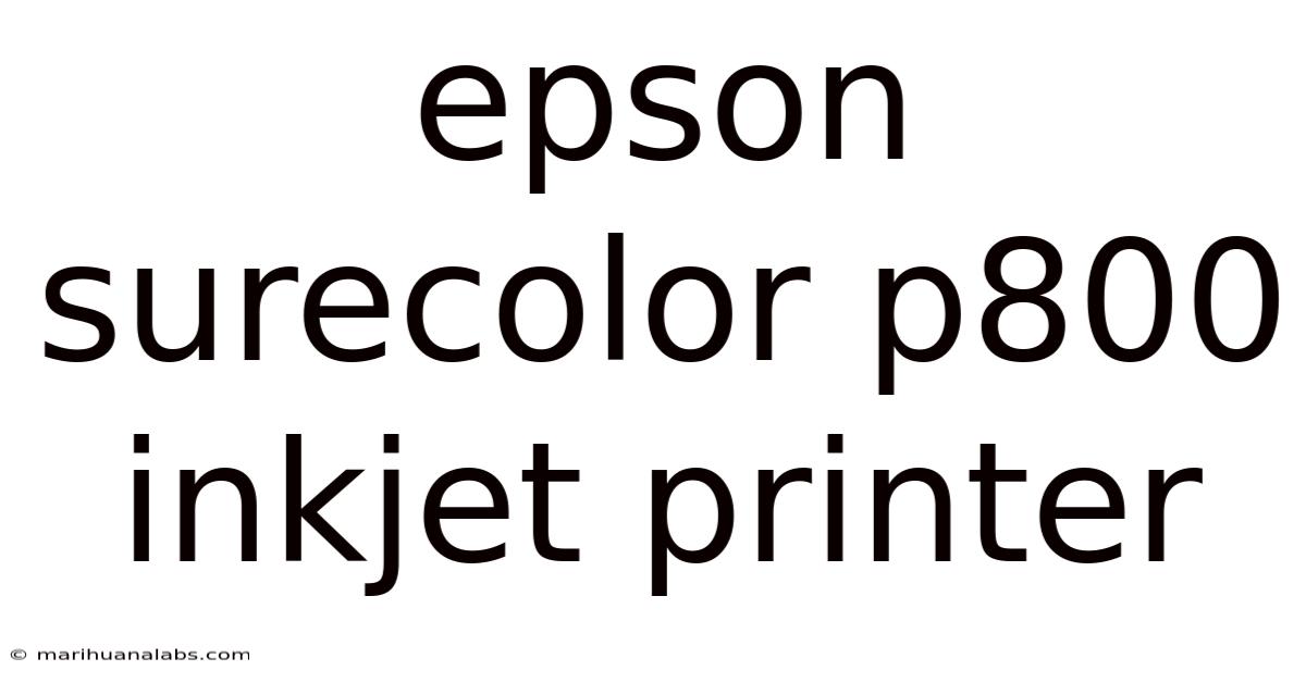 Epson Surecolor P800 Inkjet Printer