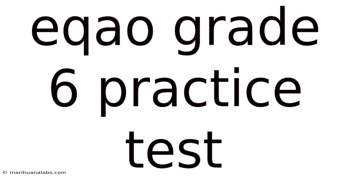 Eqao Grade 6 Practice Test