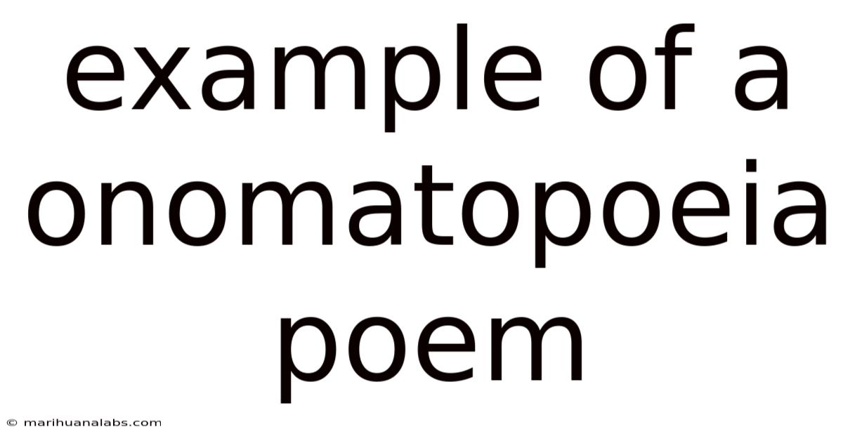 Example Of A Onomatopoeia Poem