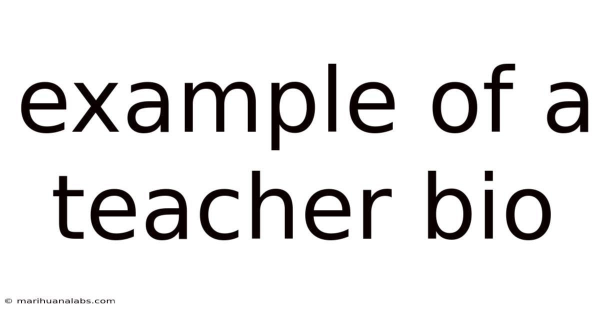Example Of A Teacher Bio