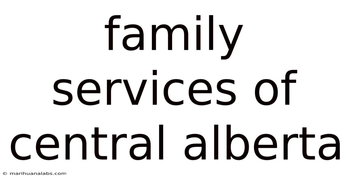 Family Services Of Central Alberta