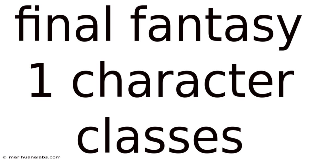Final Fantasy 1 Character Classes