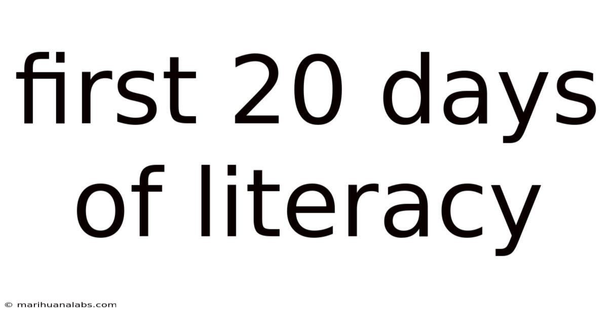 First 20 Days Of Literacy