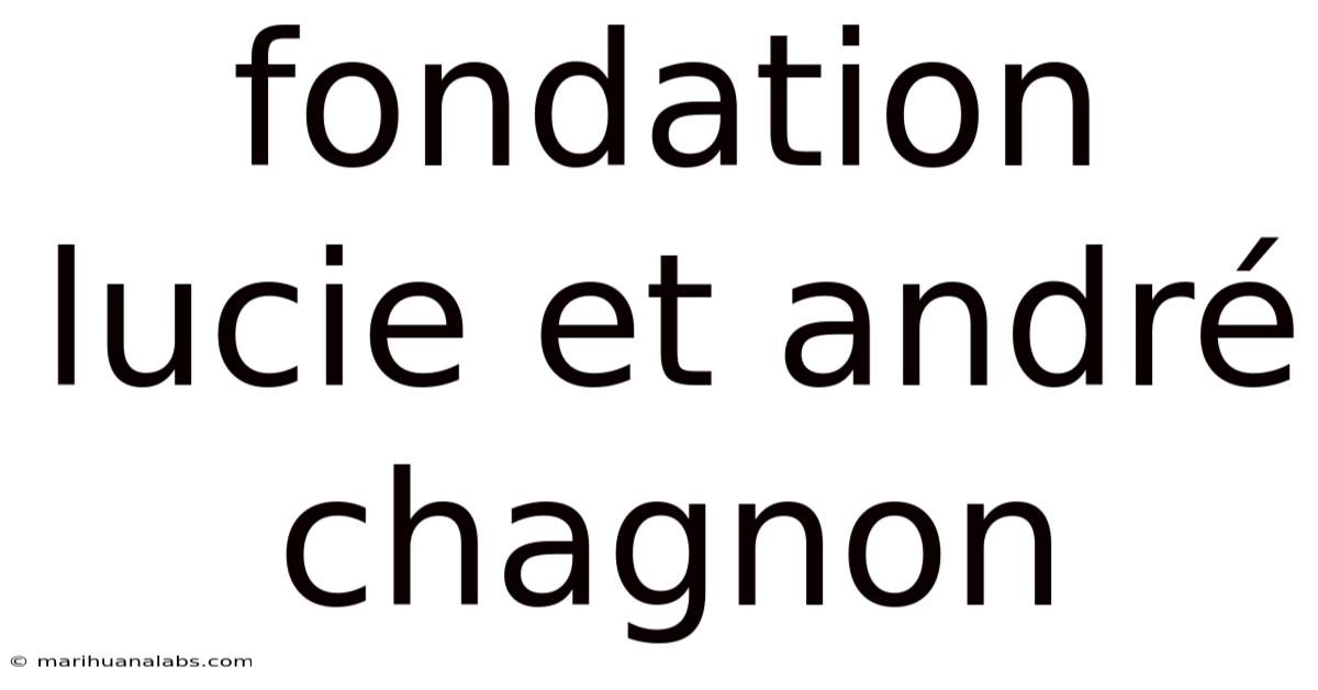 Fondation Lucie Et André Chagnon