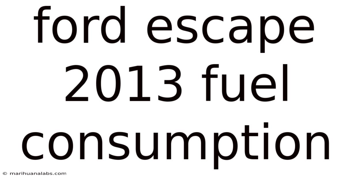 Ford Escape 2013 Fuel Consumption