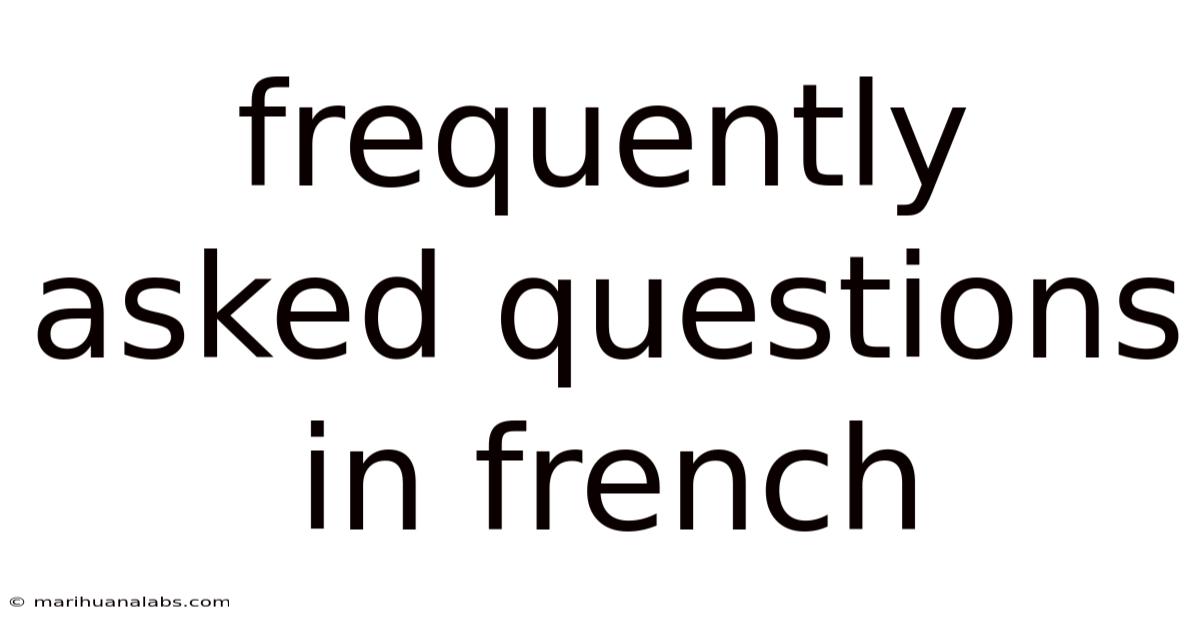 Frequently Asked Questions In French