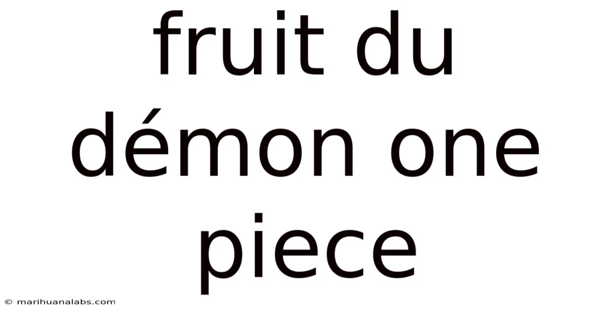 Fruit Du Démon One Piece