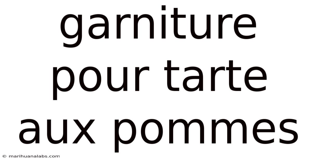 Garniture Pour Tarte Aux Pommes