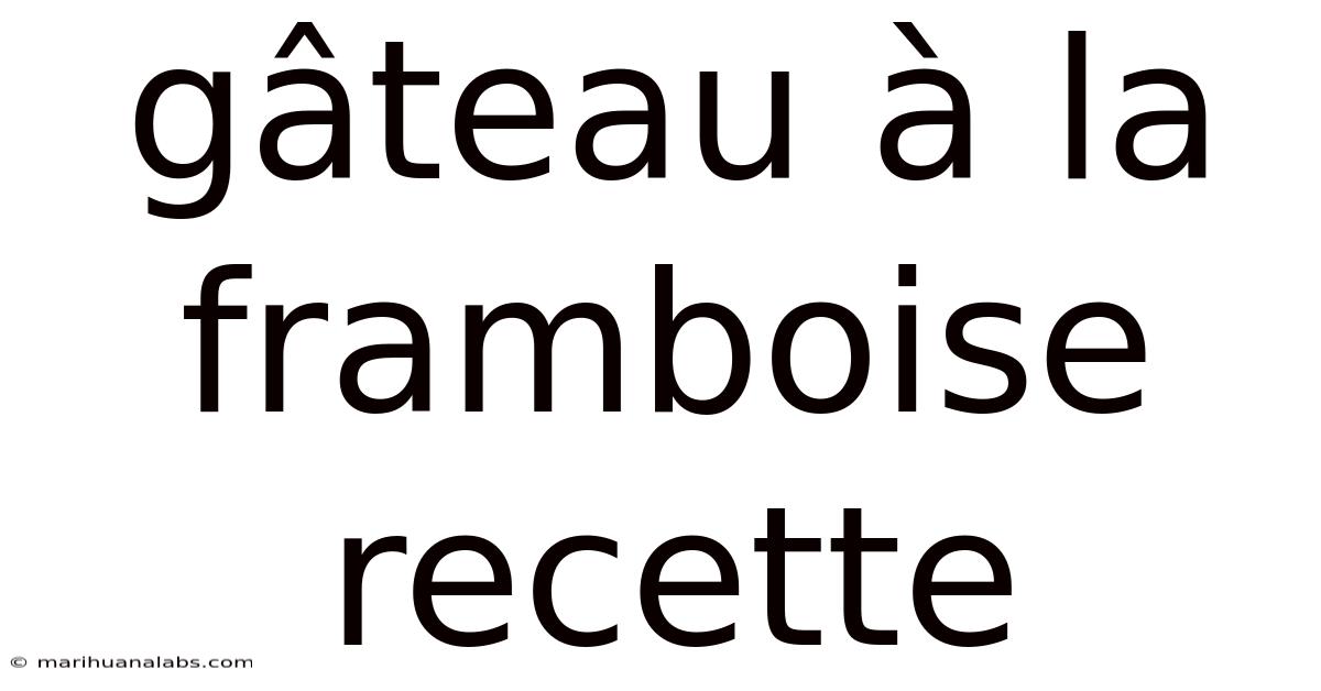 Gâteau À La Framboise Recette
