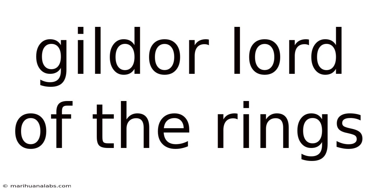 Gildor Lord Of The Rings