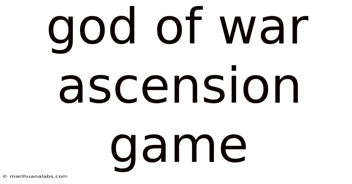 God Of War Ascension Game