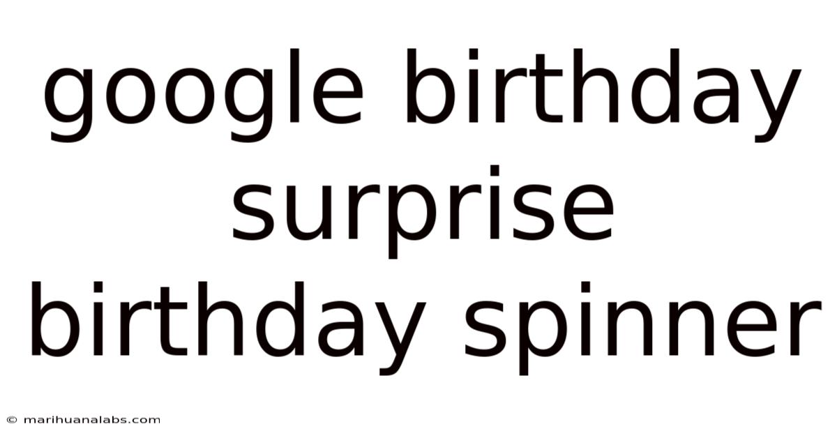 Google Birthday Surprise Birthday Spinner