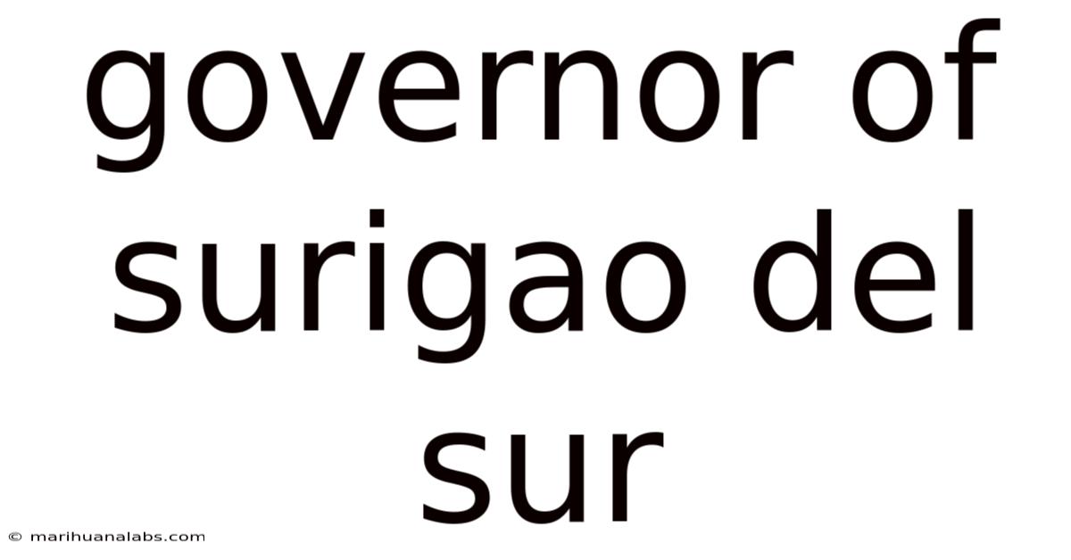 Governor Of Surigao Del Sur