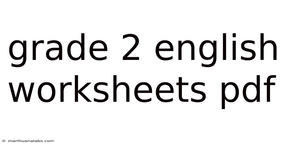 Grade 2 English Worksheets Pdf
