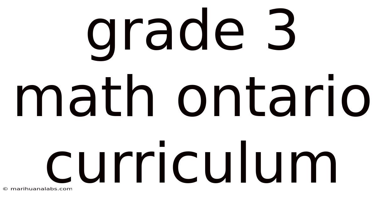 Grade 3 Math Ontario Curriculum