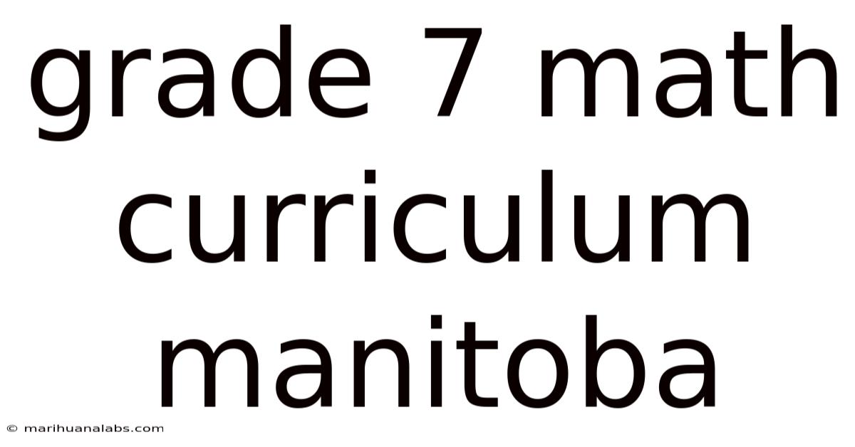 Grade 7 Math Curriculum Manitoba
