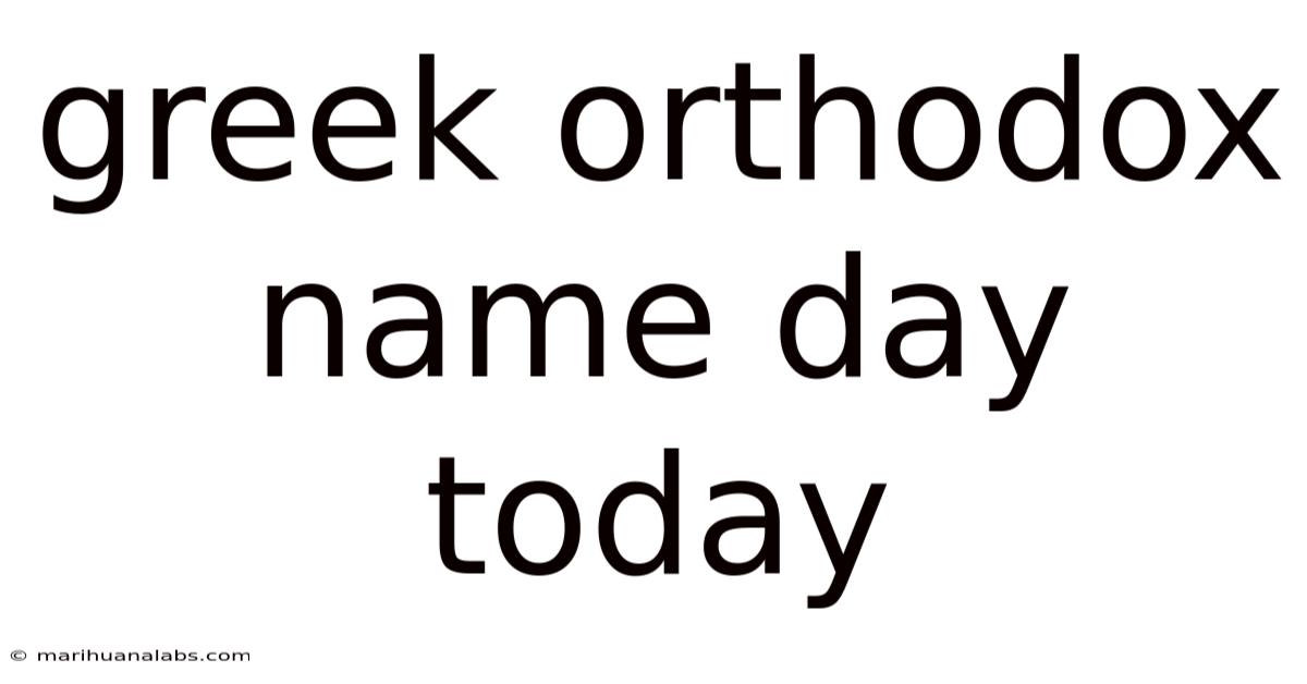 Greek Orthodox Name Day Today