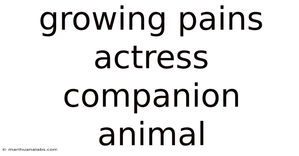 Growing Pains Actress Companion Animal