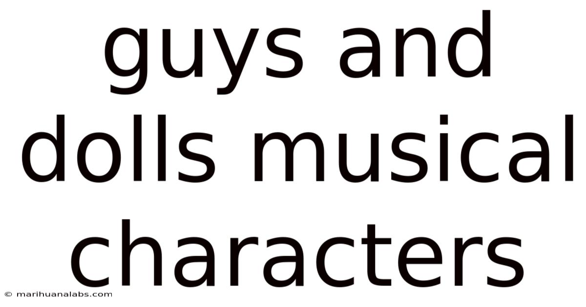 Guys And Dolls Musical Characters