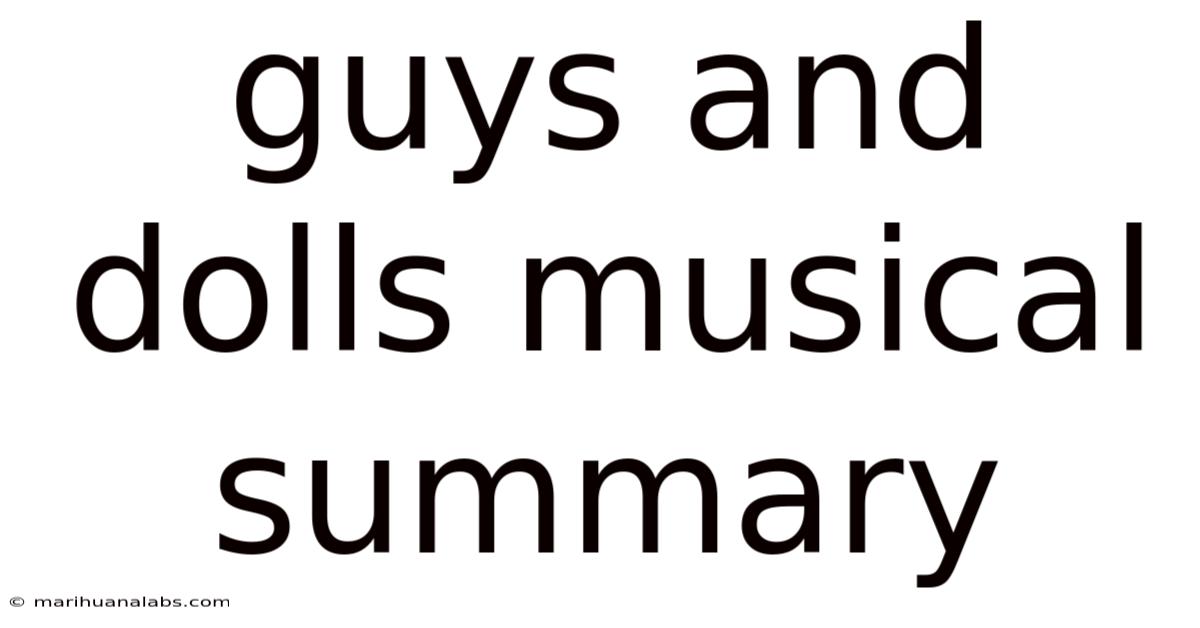Guys And Dolls Musical Summary