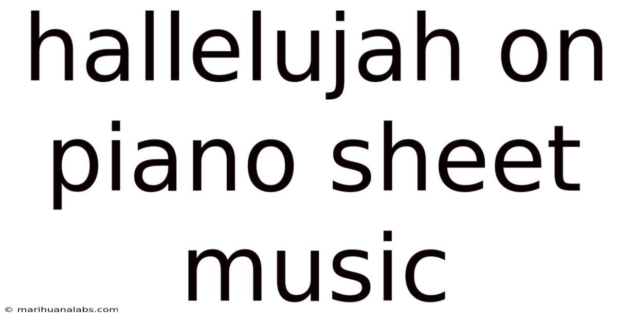Hallelujah On Piano Sheet Music