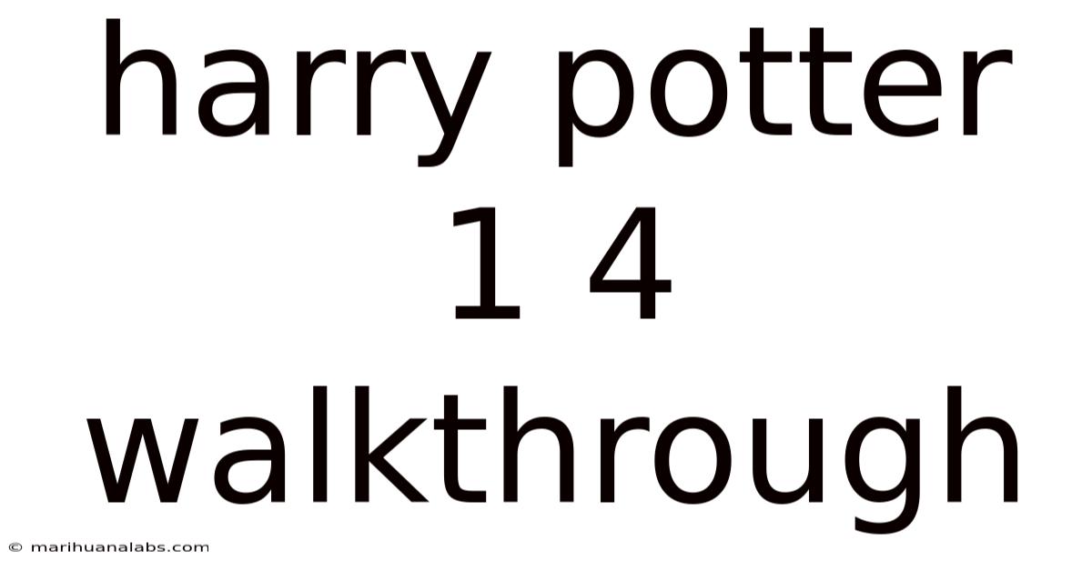 Harry Potter 1 4 Walkthrough