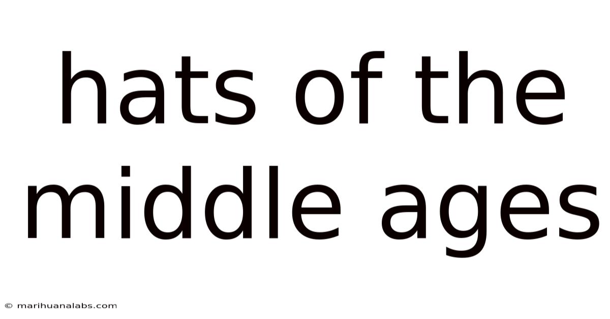 Hats Of The Middle Ages