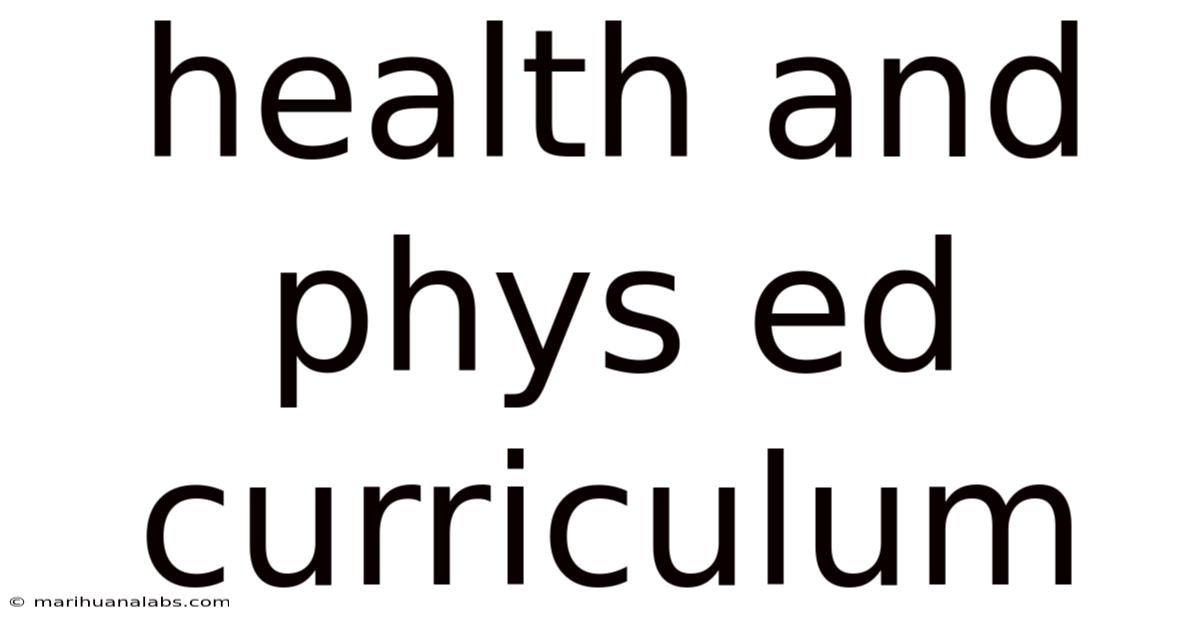 Health And Phys Ed Curriculum