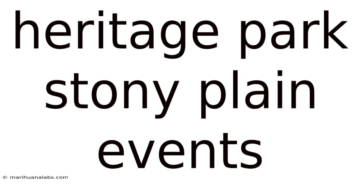 Heritage Park Stony Plain Events