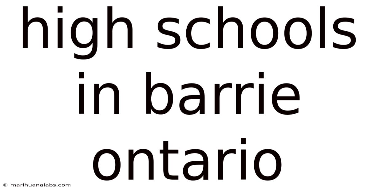 High Schools In Barrie Ontario