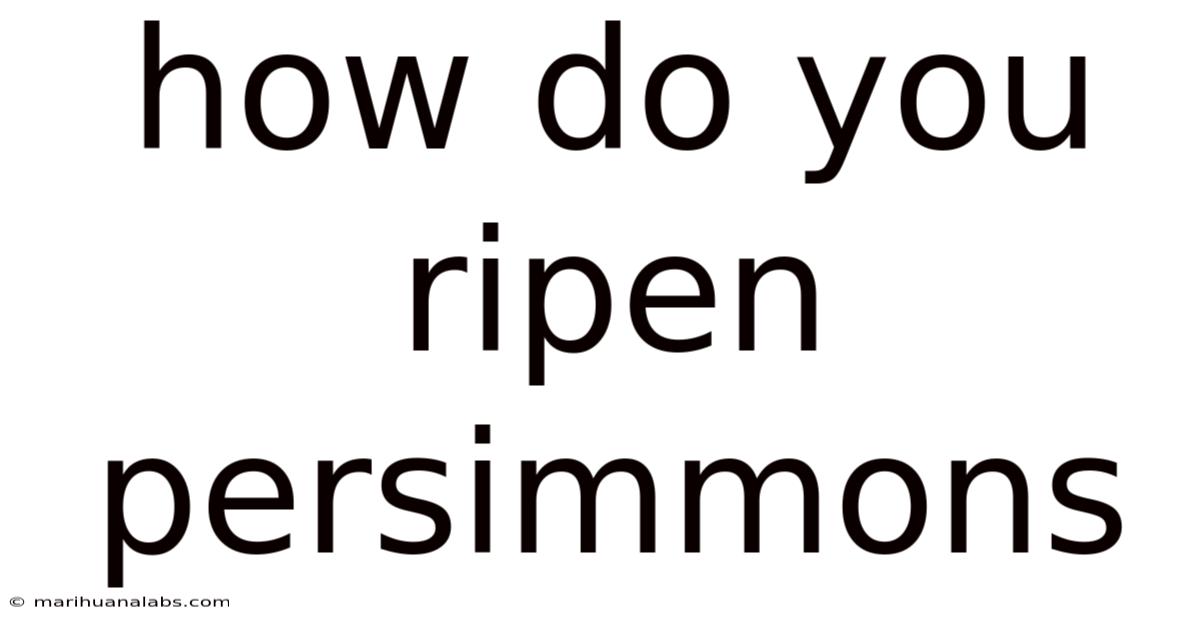 How Do You Ripen Persimmons
