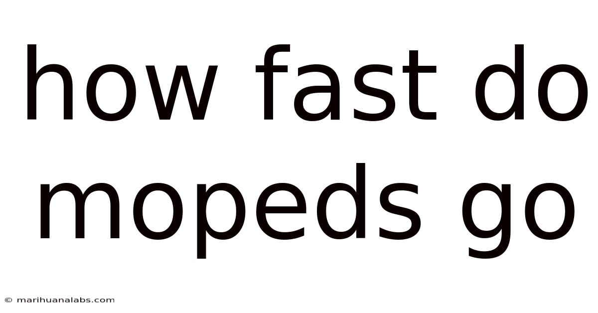 How Fast Do Mopeds Go