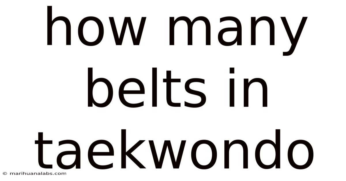 How Many Belts In Taekwondo