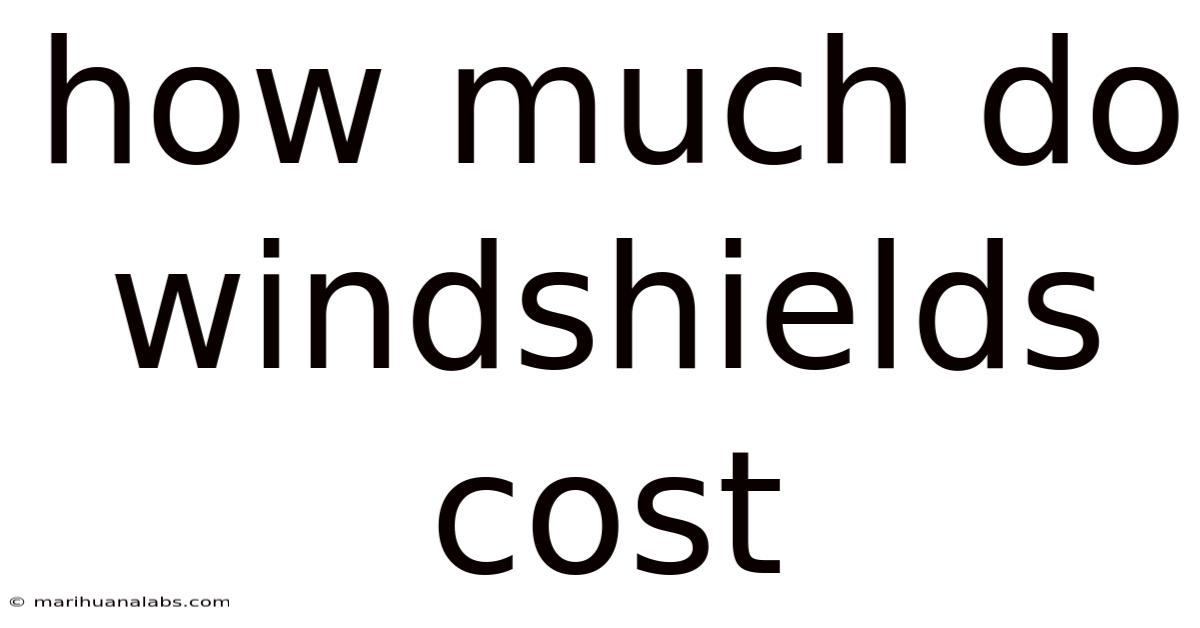 How Much Do Windshields Cost