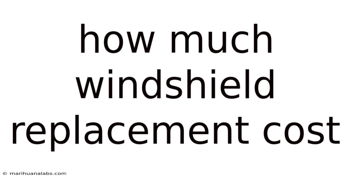 How Much Windshield Replacement Cost