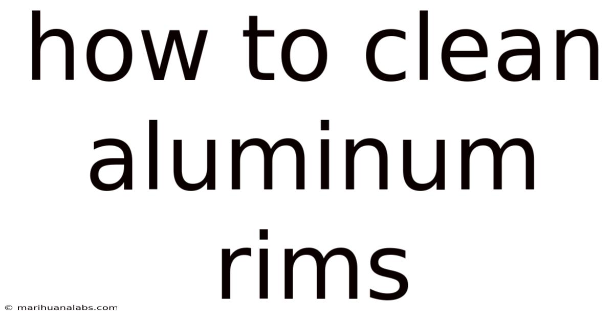 How To Clean Aluminum Rims